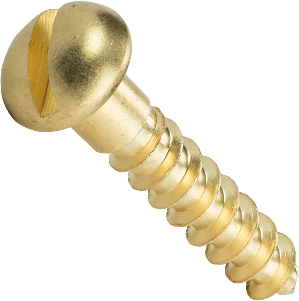 Picture of Brighton Best 114197 #4X3/4" Round Head Slot Brass Wood Screw